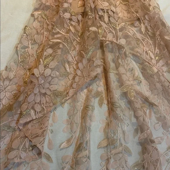 Xscape Pink Floral Lace High Low Dress - Picture 4 of 9